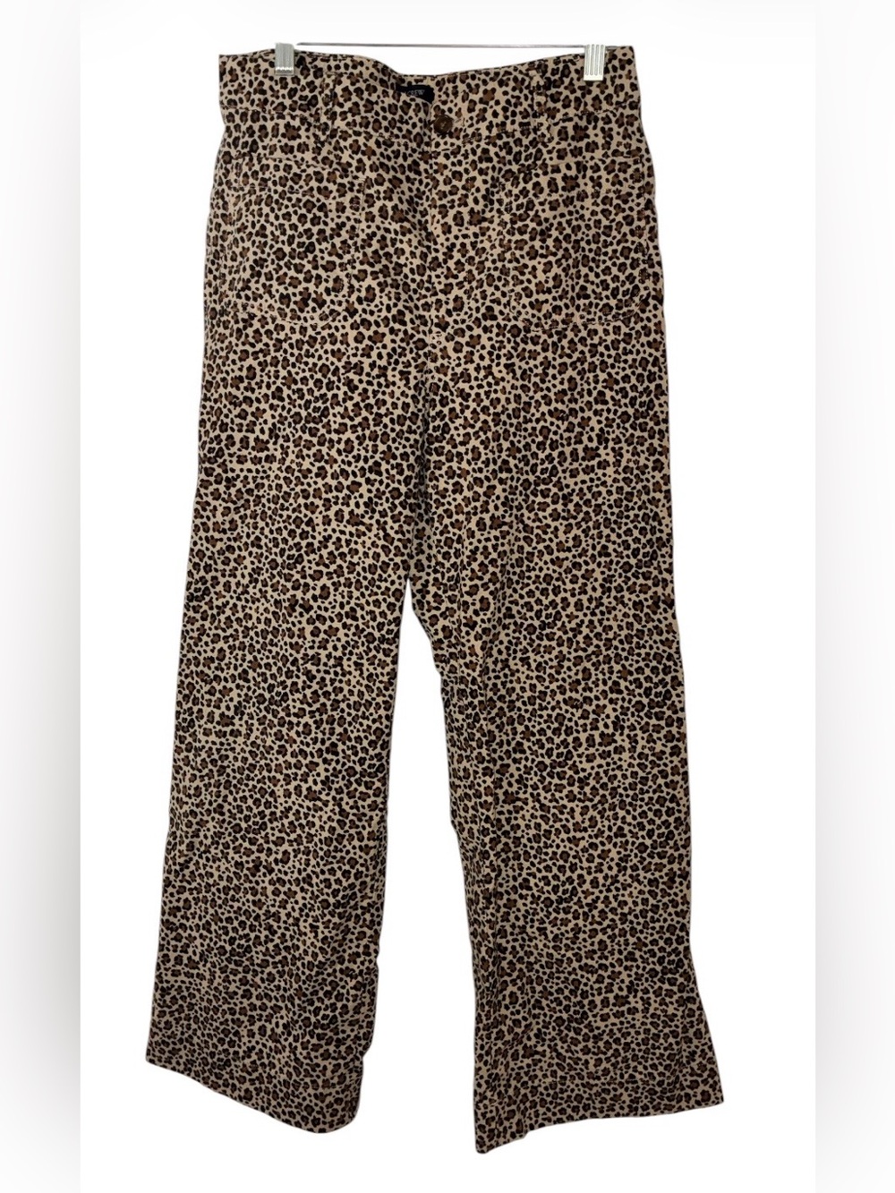J Crew Pants Leopard Linen Blend Lizzie High Rise Wide Leg Sz 30 - Picture 1 of 9